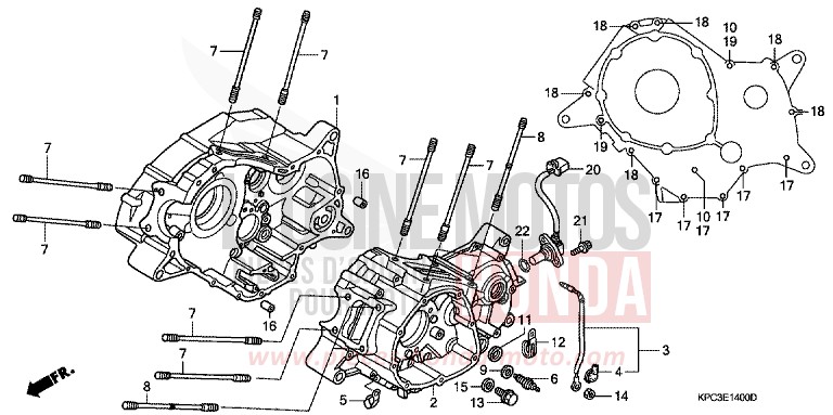 CRANKCASE for Varadero 125 SPANGLE SILVER METALLIC (NHA49) from 2008